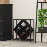 vidaXL Raft pentru vin Negru Stejar 51x18x52,5 cm Lemn prelucrat