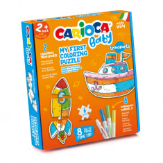 Set Puzzle Transports Carioca Baby, 6 Carduri, 8 Carioci Super Lavabile, Multicolor, Carioci Super Lavabile, Puzzle, Puzzle Carioca, Carioci Puzzle, S