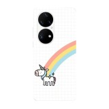 Husa compatibila cu Huawei Nova Y70 model Rainbow Unicorn, Silicon, TPU, Viceversa, Transparent, Carcasa
