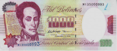 Bancnota Venezuela 1.000 Bolivares 5.2.1998 - P76c UNC foto