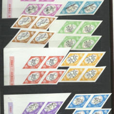 TSV$ - 1964 LP 589 A - J.O. DE LA TOKYO, BLOC X 4 NEDANTELATE, MNH** LUX