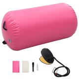 vidaXL Rulou de gimnastică gonflabil cu pompă, roz, 120 x 90 cm, PVC 92718