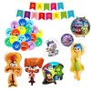 Set De 37 piese Intors pe Dos, Figurine Inside Out 91cm, 86 cm, 74 cm, Baloane Folie Aluminiu 45 cm, Baloane latex 30 cm, stegulete decorative Happy B, ANTADESIM