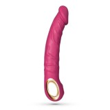 Vibratoare realiste - Crushious Magnus Bend Vibrator Realist Flexibil Roz Forma Frumoasa si 10 Moduri Puternice de Vibratie