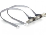 Bracket cu 2 x DB9 serial 2mm (pentru MSI si VIA), Delock 41791