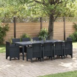 vidaXL Set de masă pentru grădină 11 pcs Antracit Polipropilenă 3378593