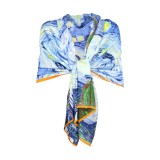 Esarfa tip sal pictata multicolor, Dacali, bleu