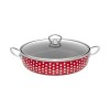 Cratita emailata rosie cu buline 26 cm cu capac Handy KitchenServ, Perfect Home