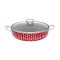 Cratita emailata rosie cu buline 26 cm cu capac Handy KitchenServ