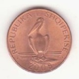 Albania 1 lek 2008, magnetic -pelican dalmațian.