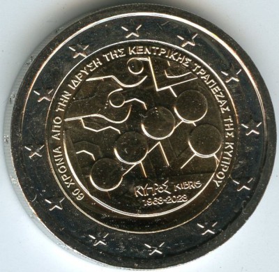 CIPRU moneda 2 euro comemorativa 2023, UNC foto