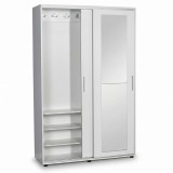 Cumpara ieftin Cuier cu pantofar Adore Porto Maxi, 2 usi cu oglinda, 12 rafturi, capacitate 32 perechi incaltaminte, 120 x 187 x 40 cm