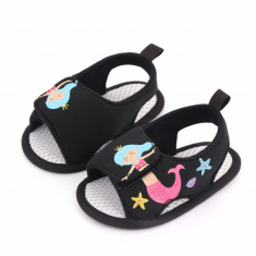 Sandalute negre pentru fetite - Sirena (Marime Disponibila: 6-9 luni (Marimea foto