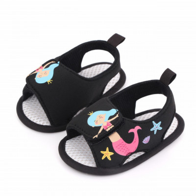 Sandalute negre pentru fetite - Sirena (Marime Disponibila: 3-6 luni (Marimea foto
