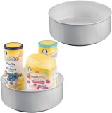 Set de 2 tavi rotative mDesign, plastic, gri, 22,9 x 8,6 cm