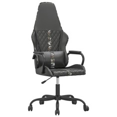 Scaun de gaming de masaj, camuflaj si negru, piele ecologica foto