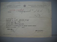 HOPCT DOCUMENT VECHI 314 MINISTERUL INDUSTRIEI COMERT EXTERIOR /BUCURESTI 1936