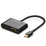 Adaptor Ugreen HDMI / VGA - Mini DisplayPort 4K @ 30 Hz Full HD 1080p Negru (MD108 10439)