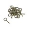 Set 1000 carlige cu filet pentru lemn, metal, galben, ER100 KOD98, inel &Oslash; exterior 9 mm, lungime totala 19 mm