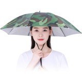 Umbrela de Cap, Diametru 69 cm, Snur Reglabil de Cap, Protectie UV/Ploaie, Camuflaj