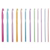 Kit complet pentru crosetat cu 12 crosete colorate, organizator portabil si dimensiuni 2-8 mm