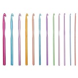 Cumpara ieftin Kit complet pentru crosetat cu 12 crosete colorate, organizator portabil si dimensiuni 2-8 mm