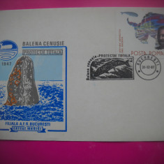 HOPCT PLIC 4168 BALENA CENUSIE-GRUPAREA FILATELIE POLARA-ALBA IULIA-1987