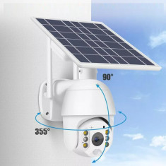 Camera de supraveghere wireless cu panou solar, 1080p, WiFi, 355&amp;deg;, infrarosu foto