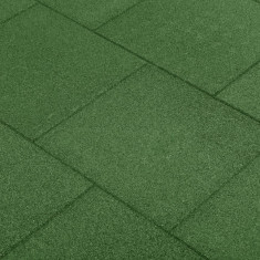 Placi de protectie la cadere, 6 buc, verde, 50x50x3 cm, cauciuc GartenMobel Dekor
