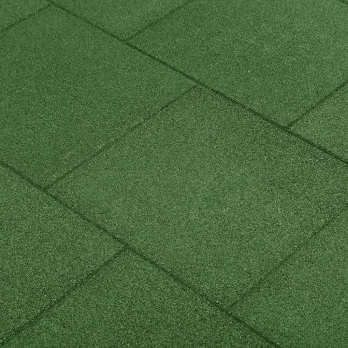Placi de protectie la cadere 24 buc, verde, 50x50x3 cm, cauciuc GartenMobel Dekor