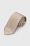 BOSS cravată de mătase culoarea bej 50512631
