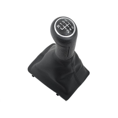 Buton schimbator viteze + nuca, Modecar, Pentru Audi A5 8T 07-16, 6 viteze, Negru/Crom foto