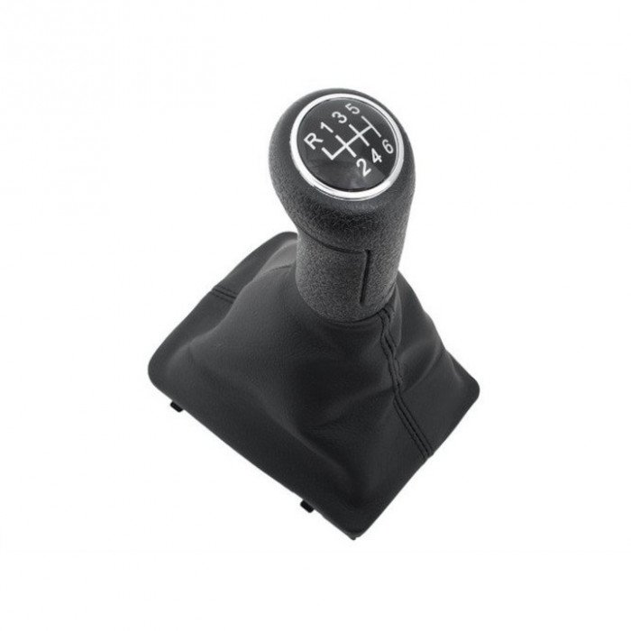 Buton schimbator viteze + nuca, Modecar, Pentru Audi A5 8T 07-16, 6 viteze, Negru/Crom