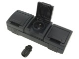 Conector alimentare AC 2P+PE, 250VAC, 16A, IP55 pentru perete