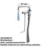 Wasserhahn, K&uuml;chenarmatur, Wasserarmatur - Mischbatterie f&uuml;r 1 Becken Hochdruck