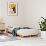 Cumpara ieftin Pat din paleți, maro ceruit, 90x200 cm, lemn masiv de pin