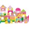 Cuburi de constructie Woodyland pictate 66 piese