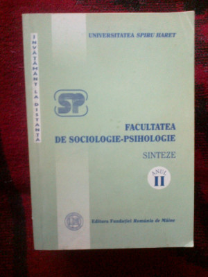 z2 Facultatea de sociologie psihologie - sinteze II foto