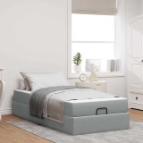 VidaXL Cadru de pat cu saltea Gri deschis 100 x 200 cm țesătură 3399466