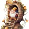 Sticker decorativ, Gnom Fericit, Multicolor, 78 cm, 1247STK-5