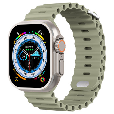 Curea silicon TU&amp;amp;YA&amp;reg; Premium, pentru Apple Watch 8/7/6/5/4/3, Display 49/45/44/42 mm, Kaki foto