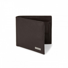 Portofel Calvin Klein Brown Pebbled Leather Bifold Wallet, din piele, Maro Inchis foto