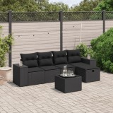 Cumpara ieftin Gossi set mobilier de gradina cu perne, 6 piese, negru, poliratan