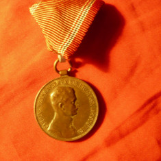 Medalie Austro Ungaria Carol I ,1916 , bronz . verso Fortitudini- pt curaj , ww1