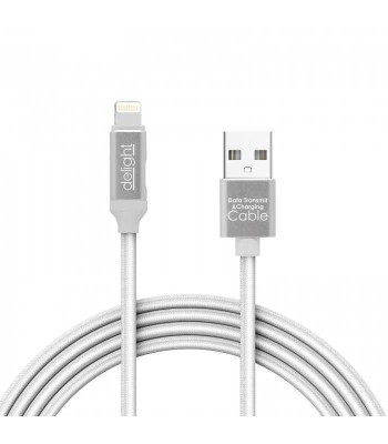 Cablu de date 2in1 iPad iPhone lightning 1m 2A argintiu delight foto