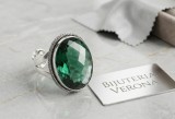 Cumpara ieftin Inel din Argint 925 Bijuteria Verona , Piatra Verde Ovala cu Fatete Zirconiu sau Cristal