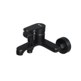 Baterie cada baie Colly, alama, negru mat/crom, monocomanda/dubla comanda, cartus ceramic/termostat, pipa fixa/pivotanta