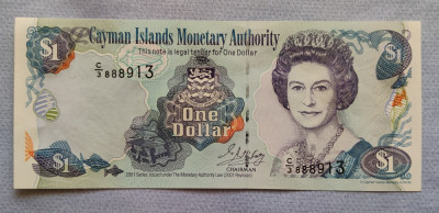 Cayman Islands - 1 Dollar ND (1998-2001) Elizabeth II C Series; One Signature foto