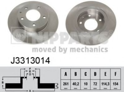 Disc frana MAZDA PREMACY (CP) (1999 - 2005) NIPPARTS J3313014 foto