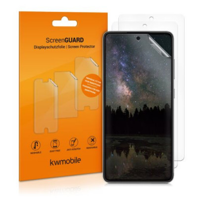 Set 3 Folii de protectie pentru Samsung Galaxy A52/Galaxy A52 5G/Galaxy A52s 5G, Kwmobile, Fata, Transparenta, 54355.1 foto